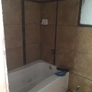 Finished tiled shower after bathroom renovation