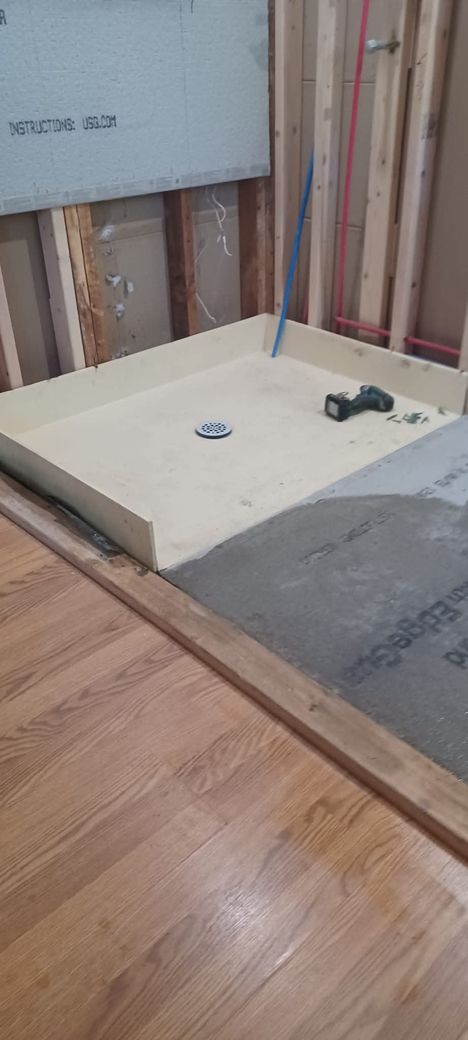 St. Cecilia granite countertop being installed in a remodeled kitchen